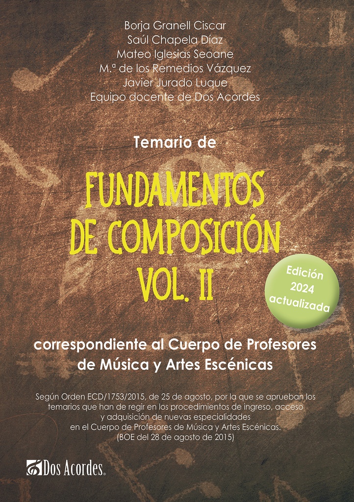 Temario de Fundamentos de Composición, vol. 2